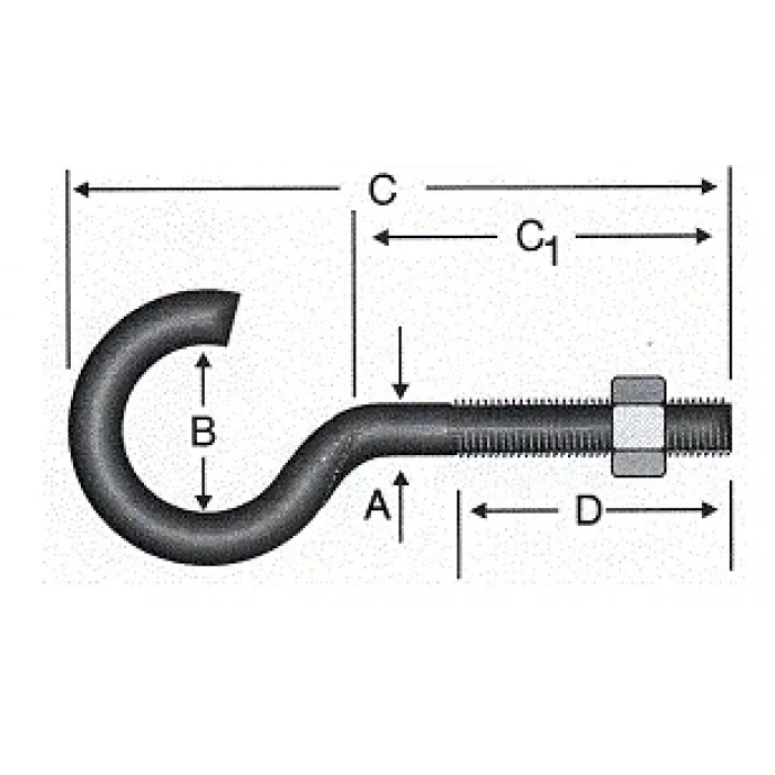 Açık Metrik Kanca M5 / 21x100 - 100 Adet