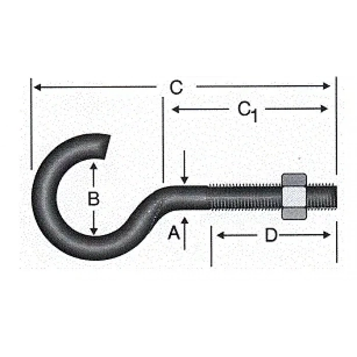 Açık Metrik Kanca M5 / 21x80 - 100 Adet