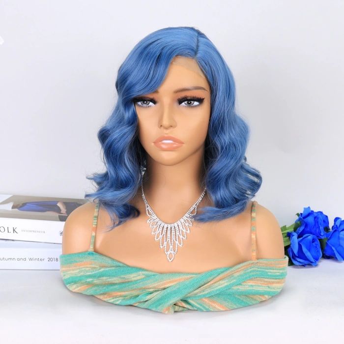 Açık Parlement Mavisi Yan Tül Peruk