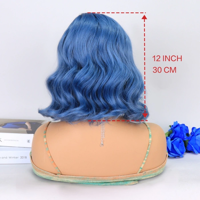 Açık Parlement Mavisi Yan Tül Peruk