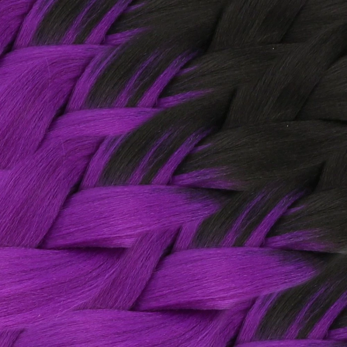 Afrika Örgülük Sentetik Ombreli Saç 100 Gr. - Siyah / Mor