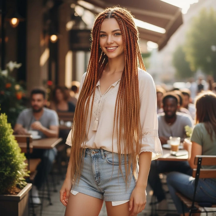 Afrika Örgüsü Ve Rasta İçin Sentetik Ombreli Saç - Bakır / Karamel