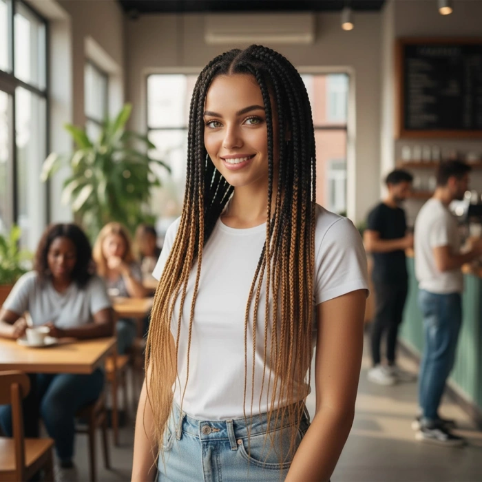 Afrika Örgüsü Ve Rasta İçin Sentetik Ombreli Saç - Siyah / Karamel