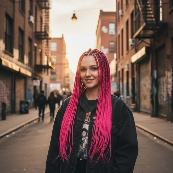 Afrika Örgüsü Ve Rasta İçin Sentetik Saç - Neon Pembe