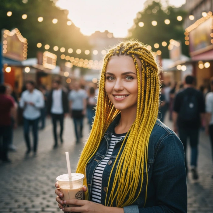 Afrika Örgüsü Ve Rasta İçin Sentetik Saç - Sarı