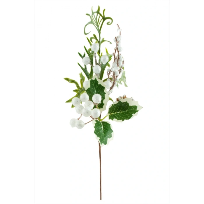 Ağaç Beyaz Kokina Yılbaşı Süsü 34 cm