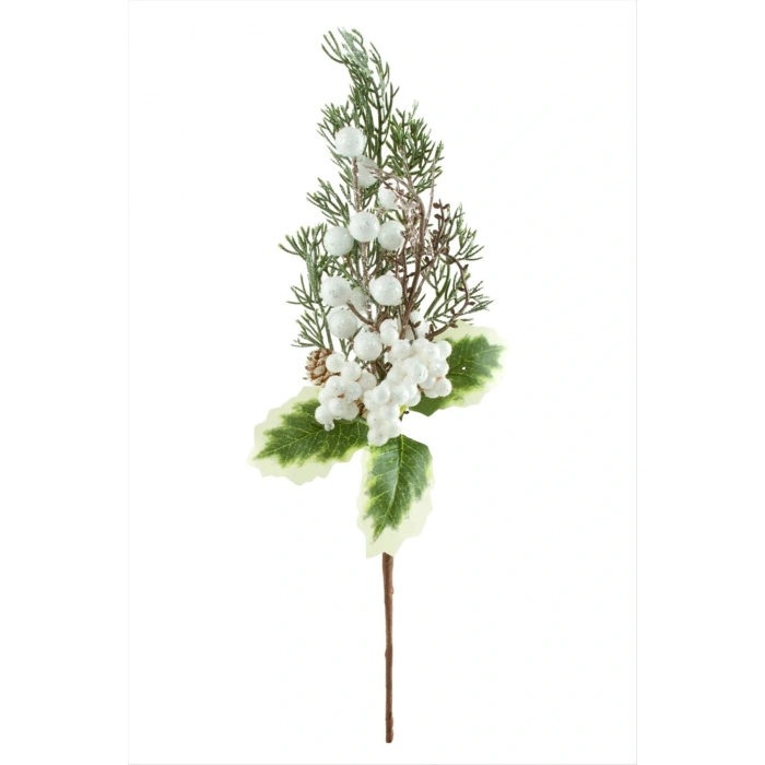 Ağaç Beyaz Kokina Yılbaşı Süsü 34 cm