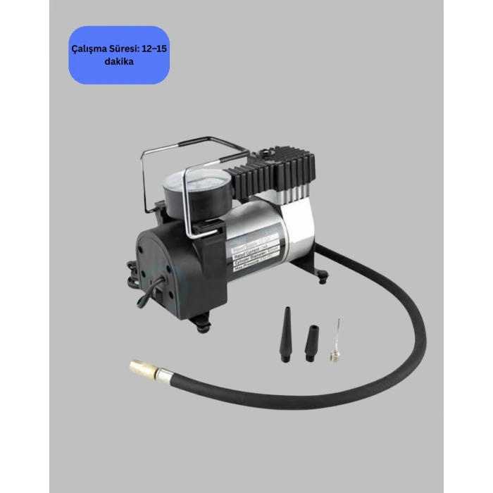 Ağır Hizmet Tipi Oto Kompresör 140 Psı Manometreli