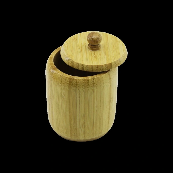 Ahşap Bambu Kapaklı Şekerlik 9 cm