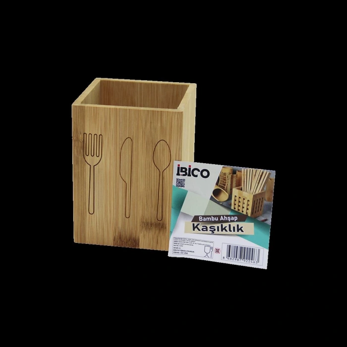 Ahşap Bambu Kaşıklık Organizer 9x9 cm