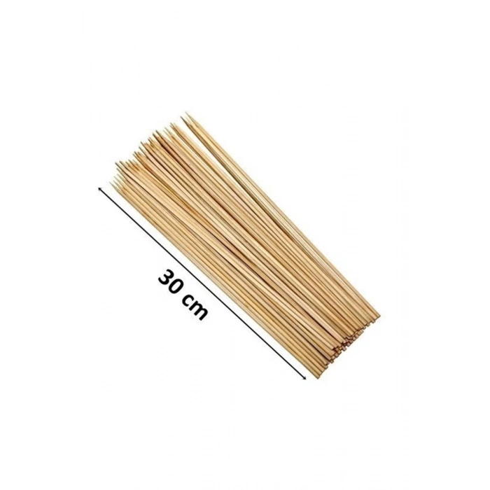 Ahşap Çöp Şiş Çubuğu 30 Cm - 50 Adet mudanis