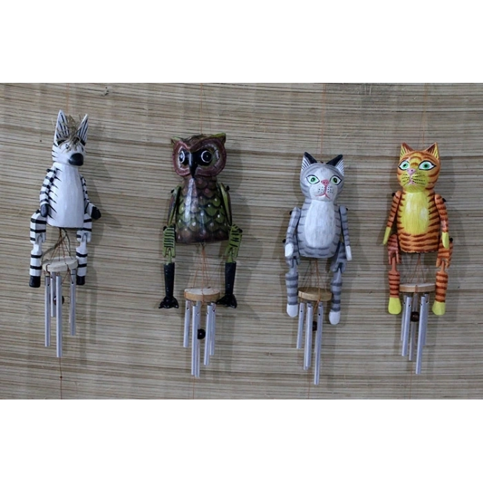 Ahşap Hayvan Figürlü Rüzgar Çanı Model 2
