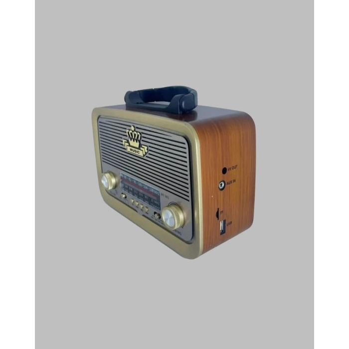 Ahşap Nostaljik Radyo Bluetooth Usb Sd Kart Destekli