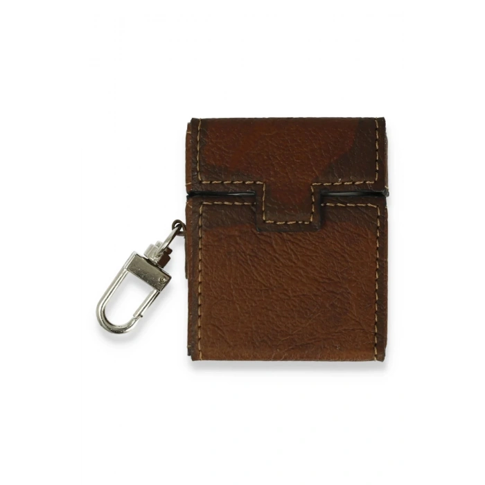 Airpods 2 (2.nesil) Deri Kılıf - Kahverengi