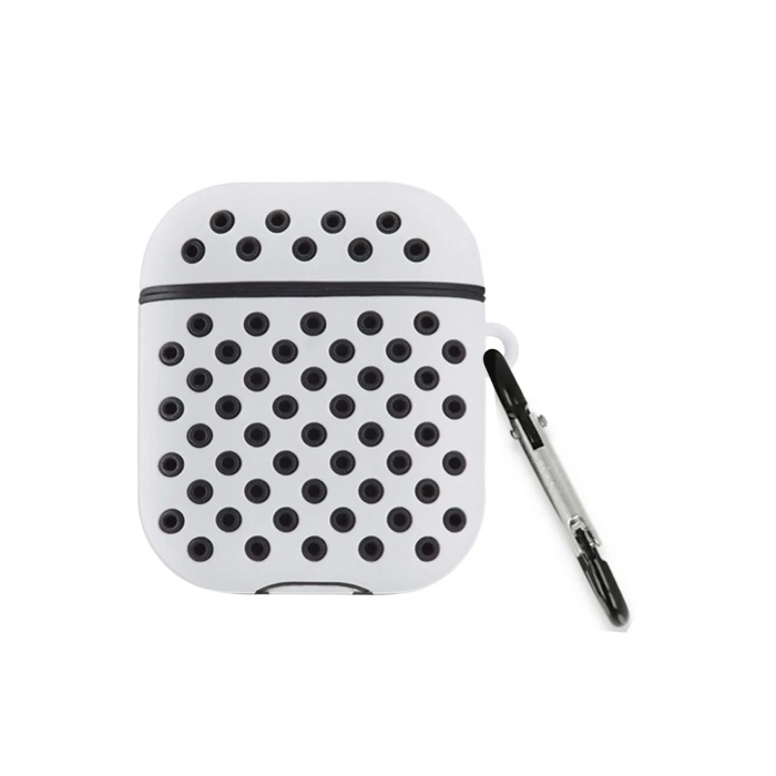 Airpods 2 (2.nesil) Spor Delikli Kılıf - Gri-Siyah