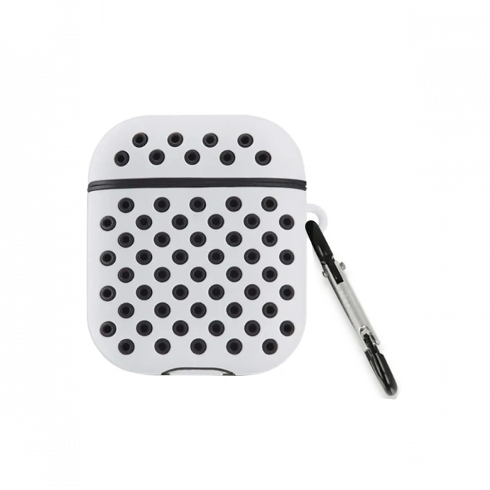 Airpods 2 (2.nesil) Spor Delikli Kılıf - Gri-Siyah