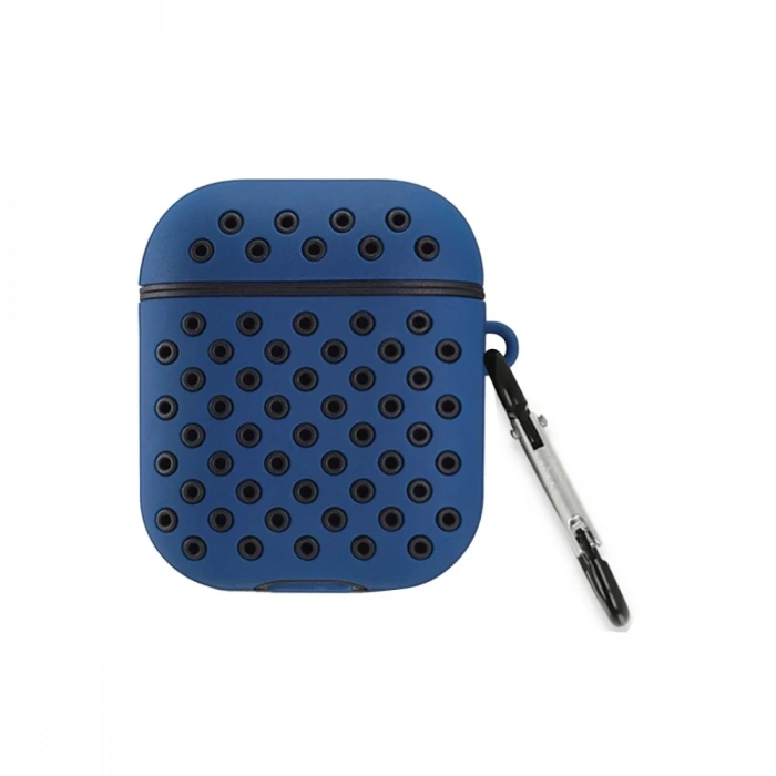 Airpods 2 (2.nesil) Spor Delikli Kılıf - Lacivert-Siyah