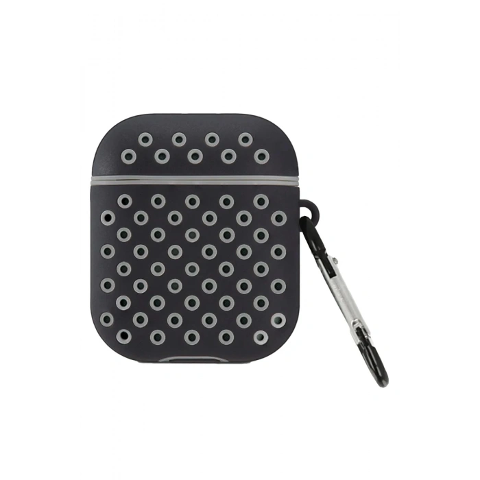 Airpods 2 (2.nesil) Spor Delikli Kılıf - Siyah-Gri
