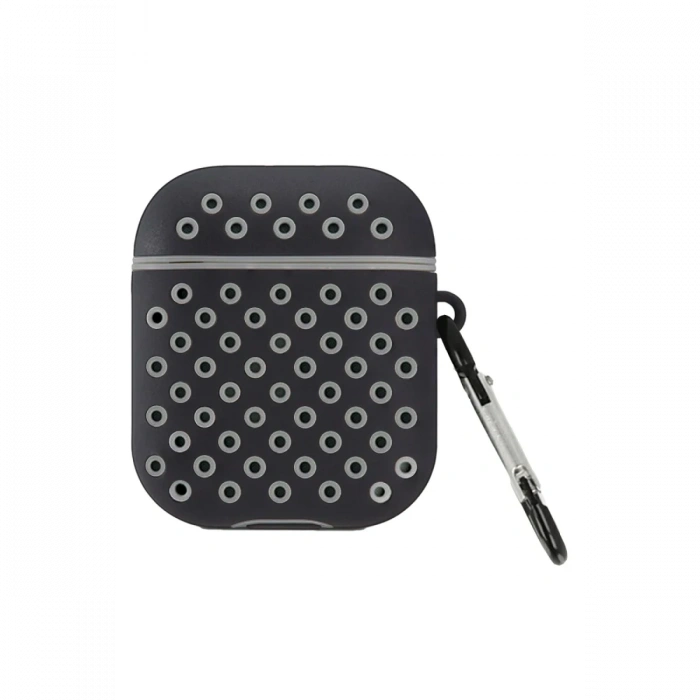 Airpods 2 (2.nesil) Spor Delikli Kılıf - Siyah-Gri