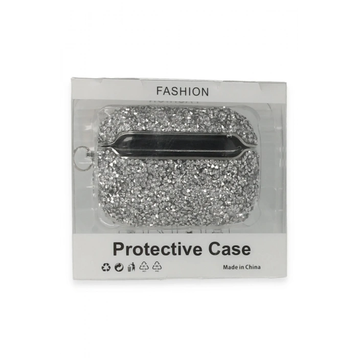 Airpods 3 (3.nesil) Mira Taşlı Kılıf - Gümüş