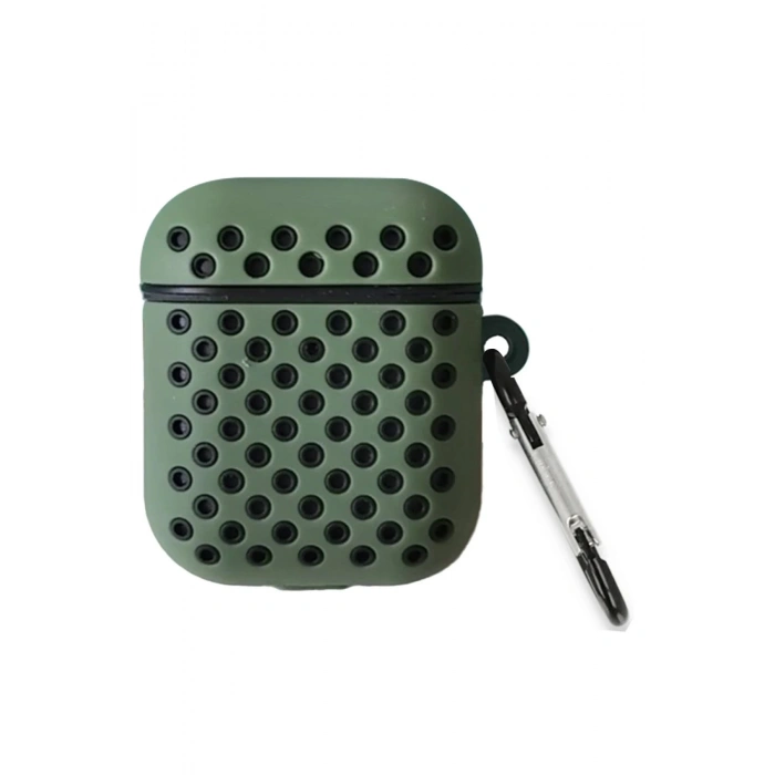 Airpods 3 (3.nesil) Spor Delikli Kılıf - Haki Yeşil-Siyah