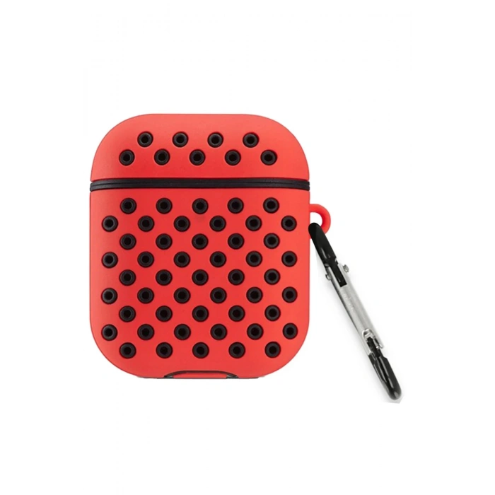 Airpods 3 (3.nesil) Spor Delikli Kılıf - Kırmızı-Siyah