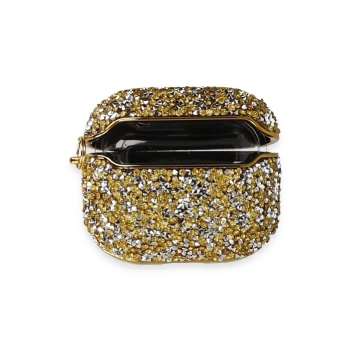 Airpods Pro (1.nesil) Mira Taşlı Kılıf - Gold