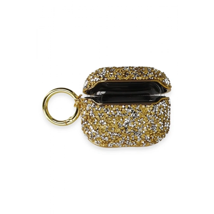 Airpods Pro (1.nesil) Mira Taşlı Kılıf - Gold