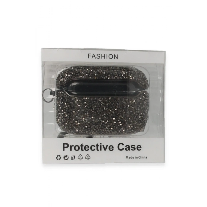 Airpods Pro (1.nesil) Mira Taşlı Kılıf - Siyah