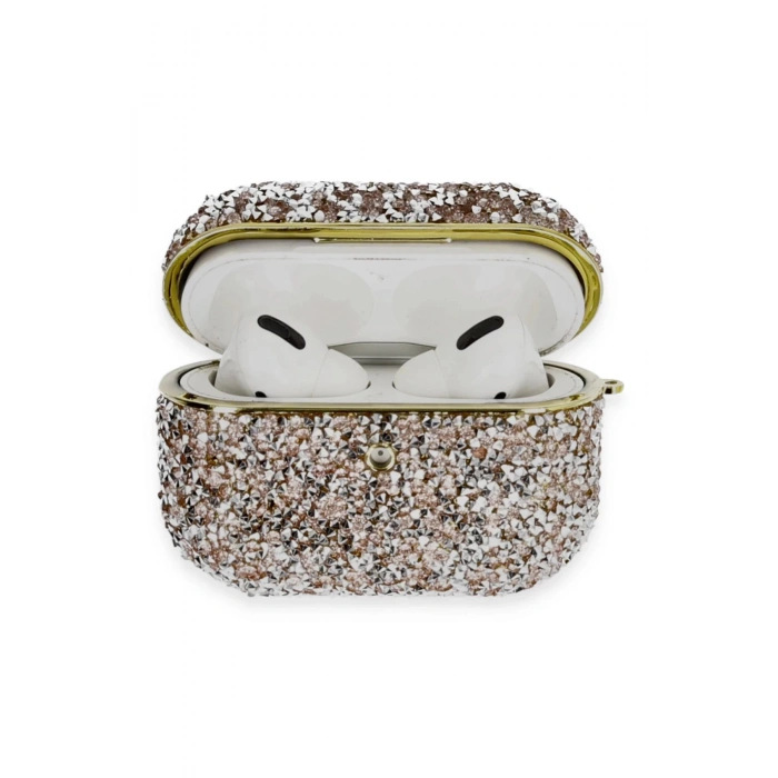 Airpods Pro 2 (2.nesil) Luz Taşlı Kılıf - Pembe