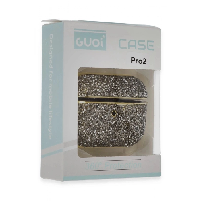 Airpods Pro 2 (2.nesil) Luz Taşlı Kılıf - Siyah