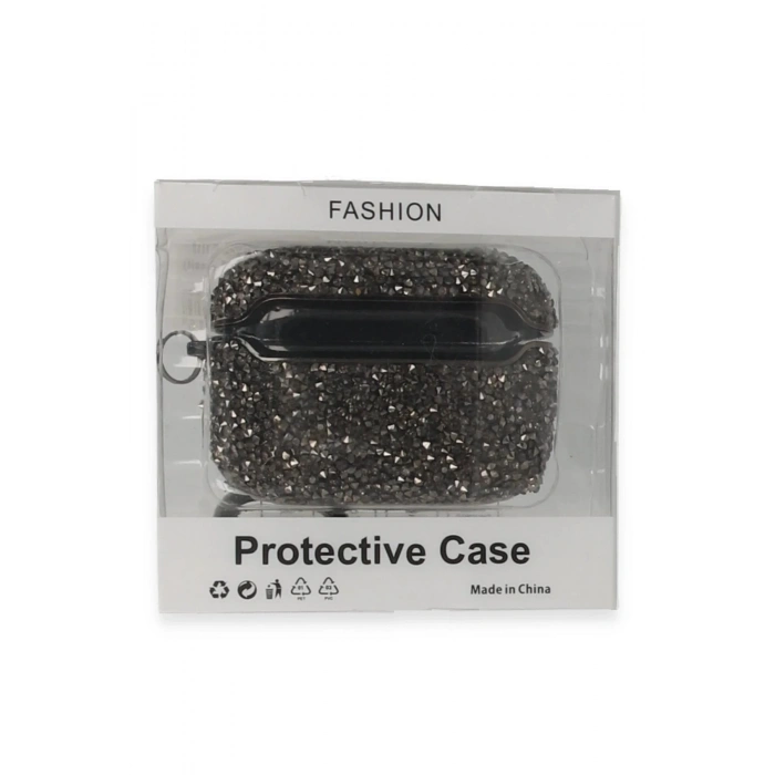 Airpods Pro 2 (2.nesil) Mira Taşlı Kılıf - Siyah