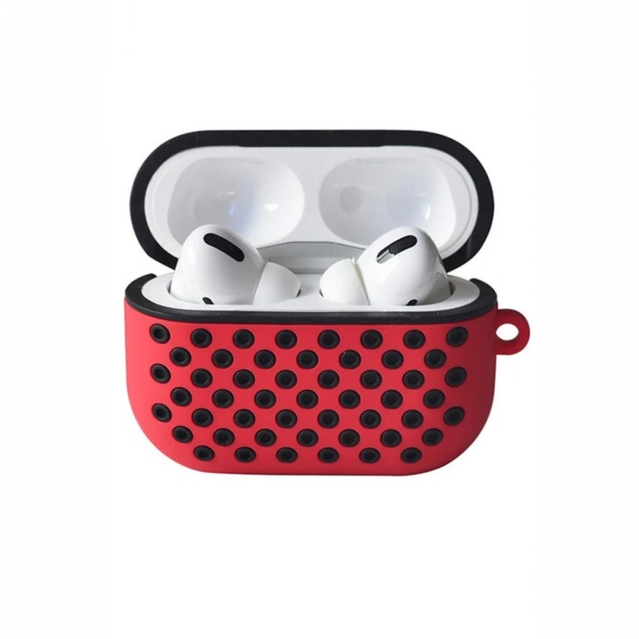 Airpods Pro 2 (2.nesil) Spor Delikli Kılıf - Kırmızı-Siyah
