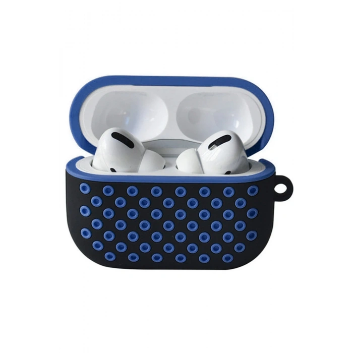 Airpods Pro 2 (2.nesil) Spor Delikli Kılıf - Siyah-Mavi