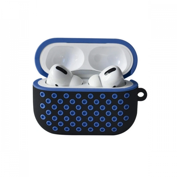 Airpods Pro 2 (2.nesil) Spor Delikli Kılıf - Siyah-Mavi