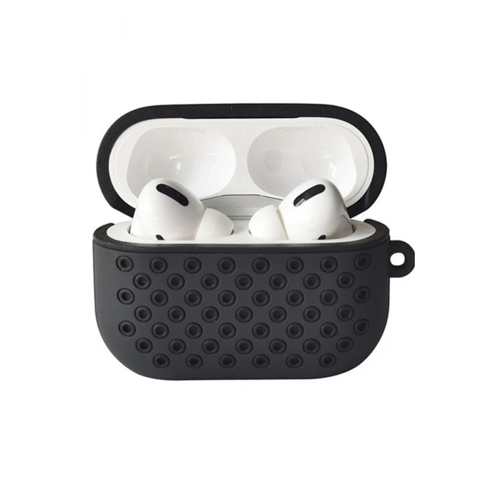 Airpods Pro 2 (2.nesil) Spor Delikli Kılıf - Siyah-Siyah