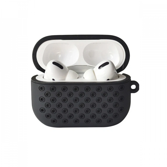 Airpods Pro 2 (2.nesil) Spor Delikli Kılıf - Siyah-Siyah