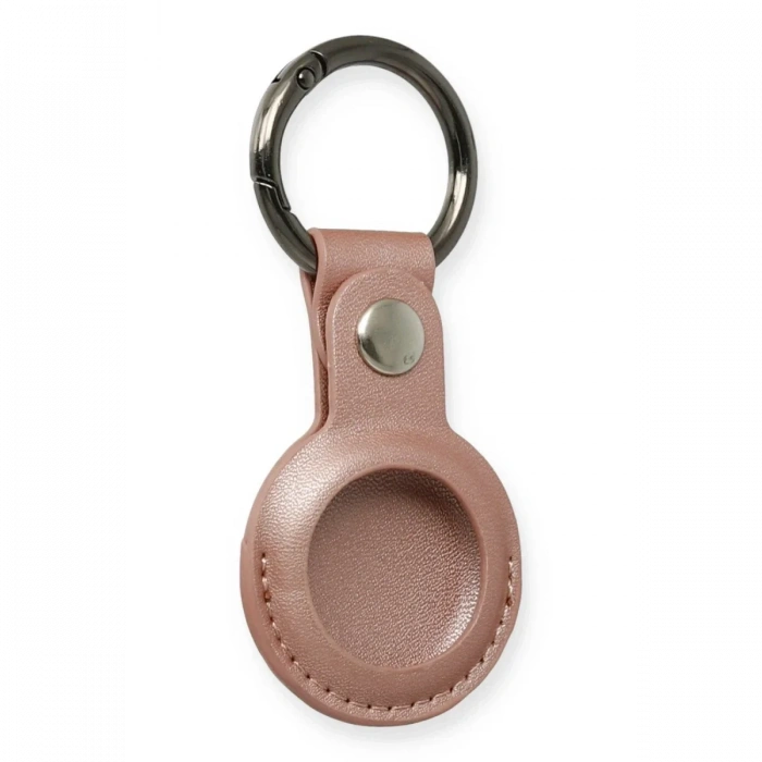 Airtag Anahtarlık Deri Kılıf - Rose Gold