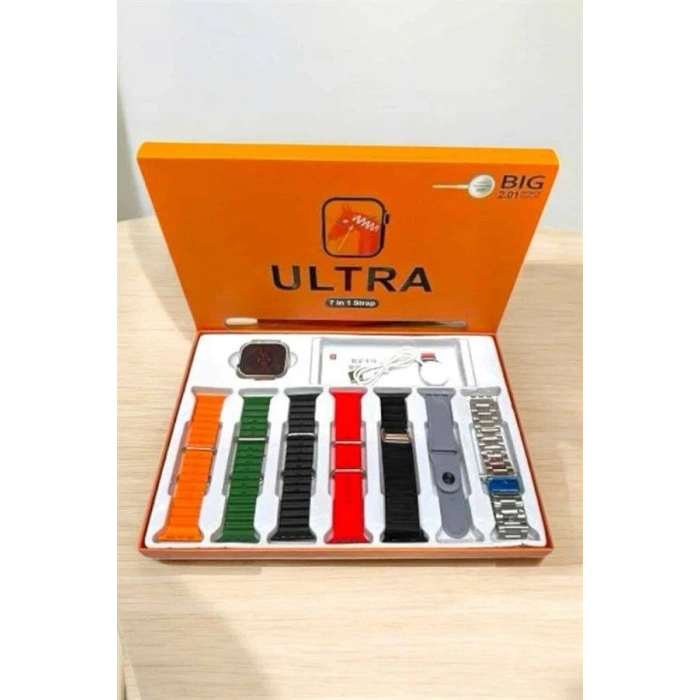 Akıllı Saat 7 Kordonlu Metalplastik Ve Hasır Kordon Seçeneği