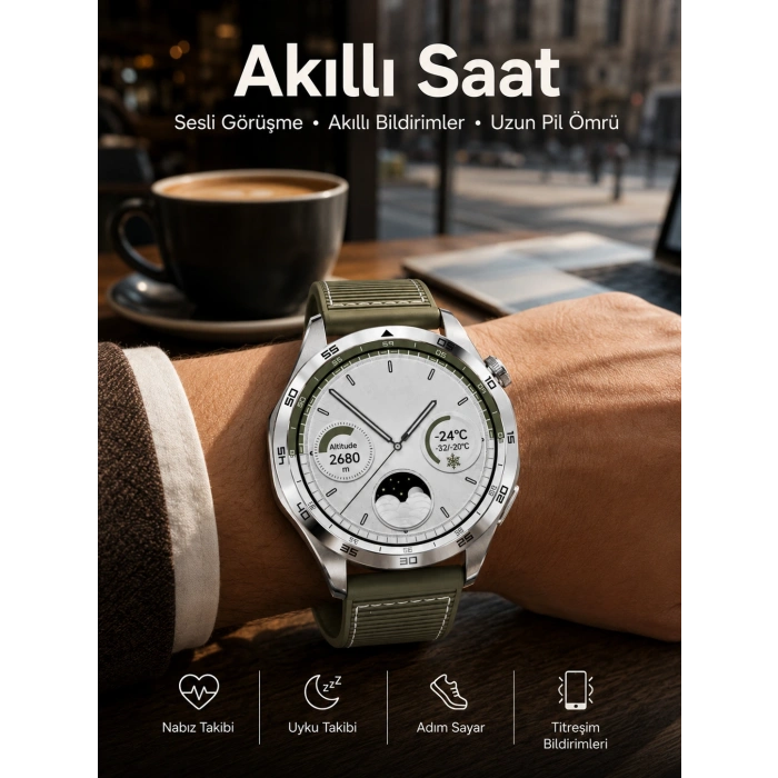Akıllı Saat Bildirim Görme Sesli Görüşme Çoklu Kordon GPS Takibi