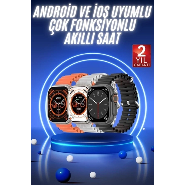 Akıllı Saat Ultra Android & İos Uyumlu Arama Bildirim Özellikli