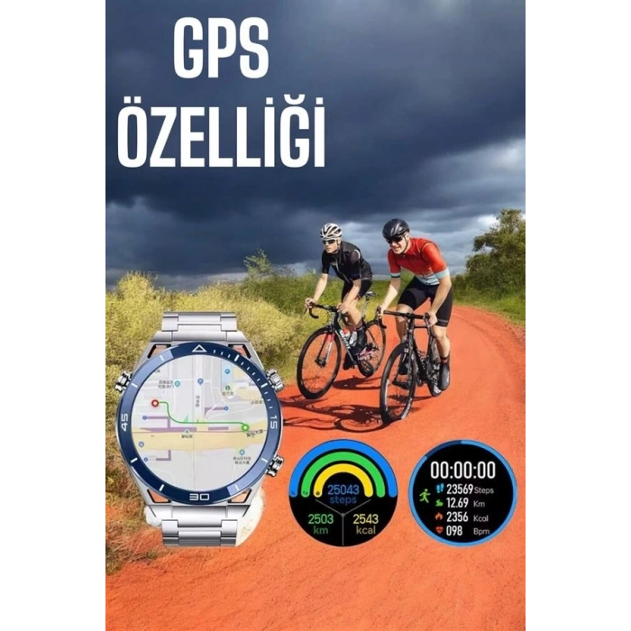 Akıllı Saat Yeni Nesil 2024 Model Metal Kordonlu Bluetooth Bağlantılı