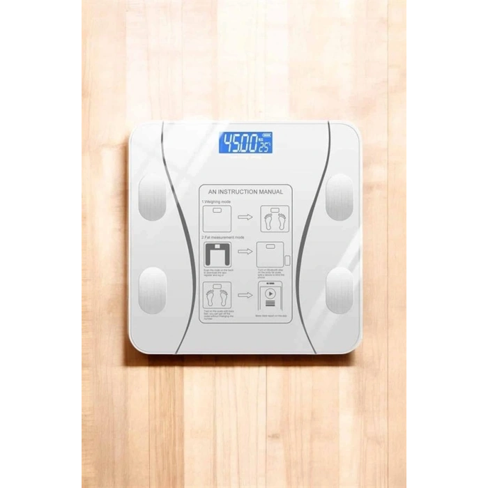 Akıllı Tartı Dijital Baskül Yağ Su Kas Vücut Kitle Kilo Ölçer Tartı