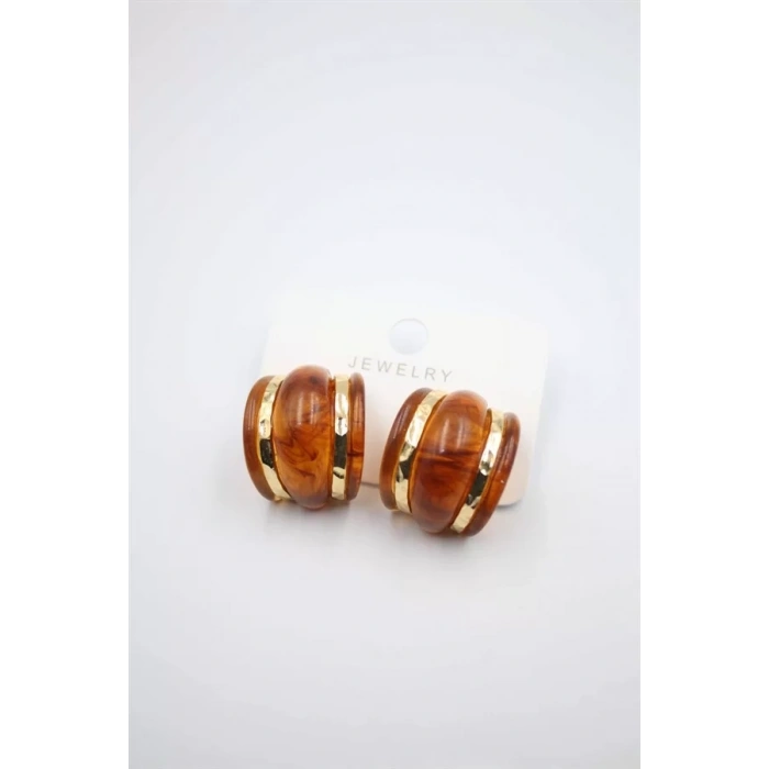 Akrilik Küpe - Kahverengi