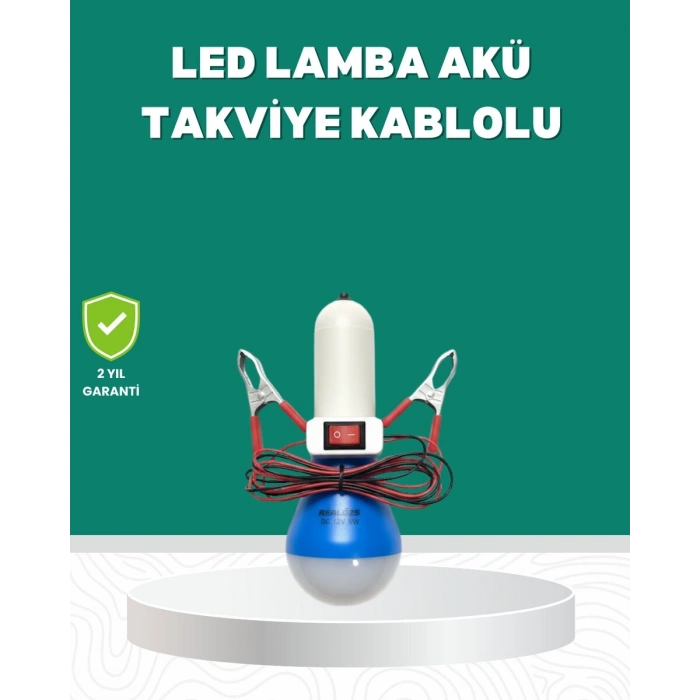 Aküden Çalışan 12v Led Ampul Taşınabilir Kullanım