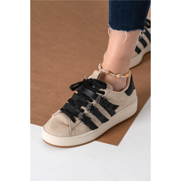 Alfreda Bej Süet Toka Detaylı Spor Ayakkabı