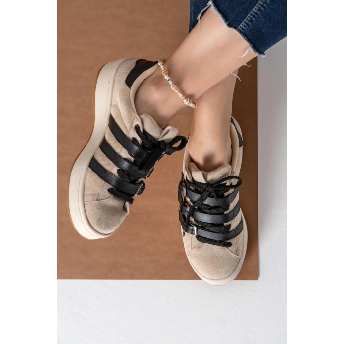 Alfreda Bej Süet Toka Detaylı Spor Ayakkabı