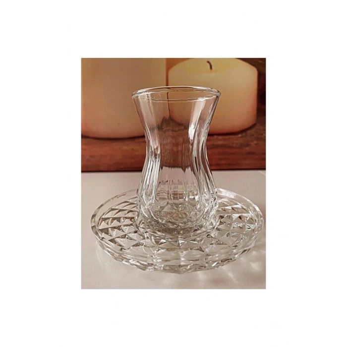 Alin Adela 6lı Cam Çay Tabağı Çay Tabak Altlığı -RYG8030