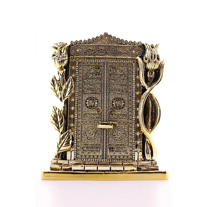 Allah Muhammed Yazılı Gül Kabe Kapısı Gold Biblo 25 cm-024