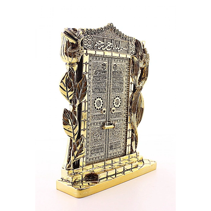 Allah Muhammed Yazılı Gül Kabe Kapısı Gold Biblo 25 cm-024